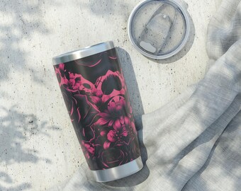 Trendy Floral Tumbler, Vagabond 20oz Mug, Personalized Travel Cup, Gift for Her, Eco-Friendly Beverage Container