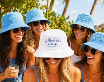 Sombreros de pescador personalizados para mujer, sombrero de playa bordado a medida, sombreros para despedida de soltera, regalo para damas de honor, sombrero personalizado para vacaciones de verano.