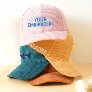 Embroidery Text/Logo Corduroy Hat,Personalized Baseball Cap,Winter Hat,Sorority hat,Custom cap,Birthday and Christmas gift,Corduroy warm hat