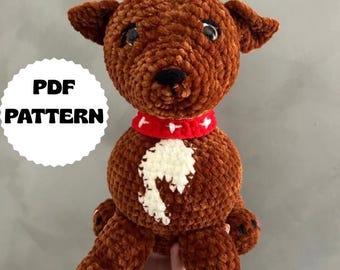 Staffordshire Bull Terrier Crochet Pattern | Pdf Amigurumi Pattern