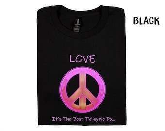 Love Peace Sign T-Shirt: DTF Printed Graphic Tee