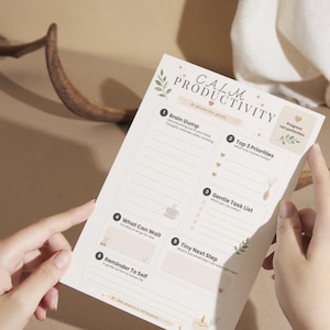 Daily Reset Planner Printable PDF | Brain Dump & Tiny Next Step Worksheet