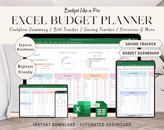 Pastel Budget Template | Google Sheets Expense Tracker (digital ...