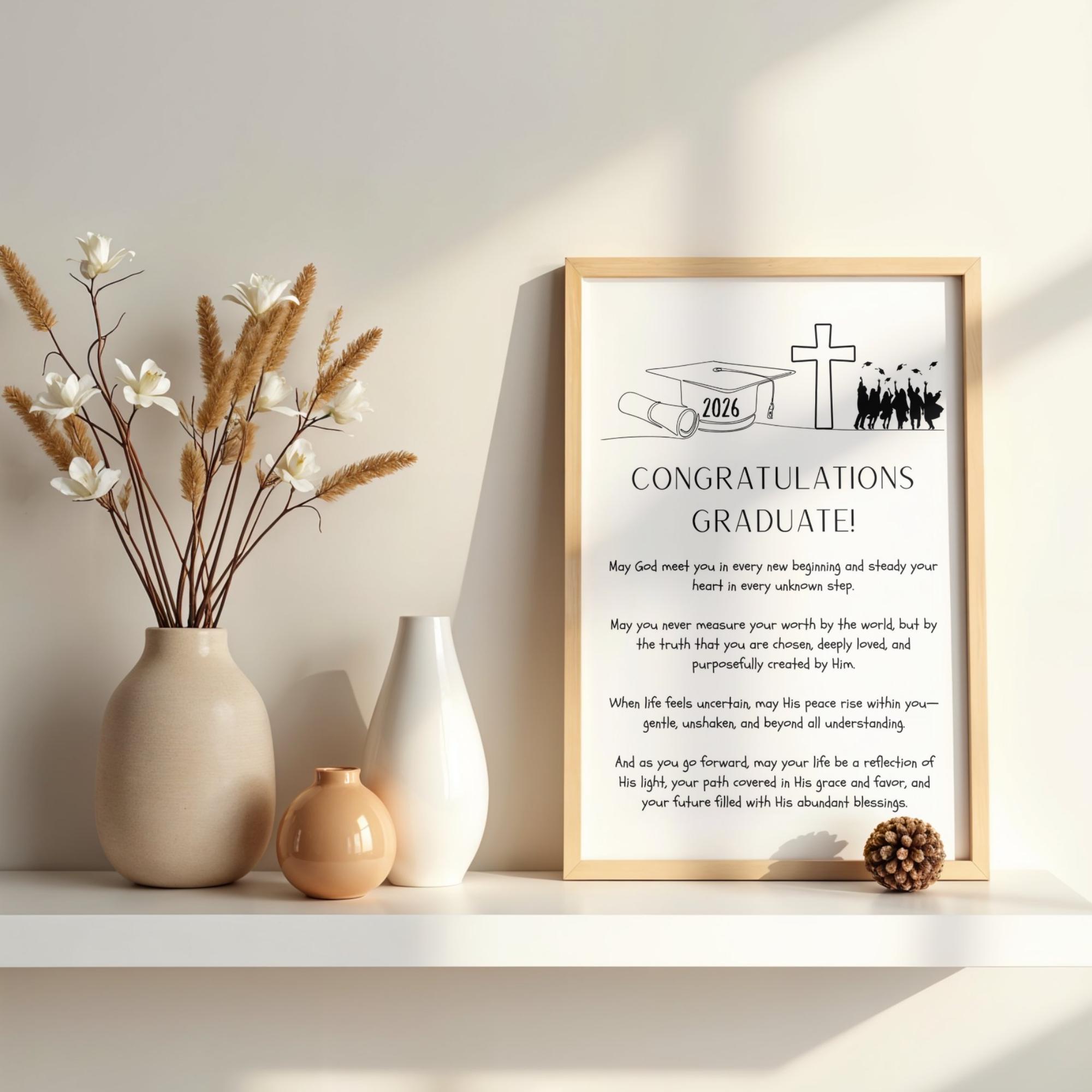 Graduation Blessing Wall Art PRINTABLE Christian Religious Prayer ...