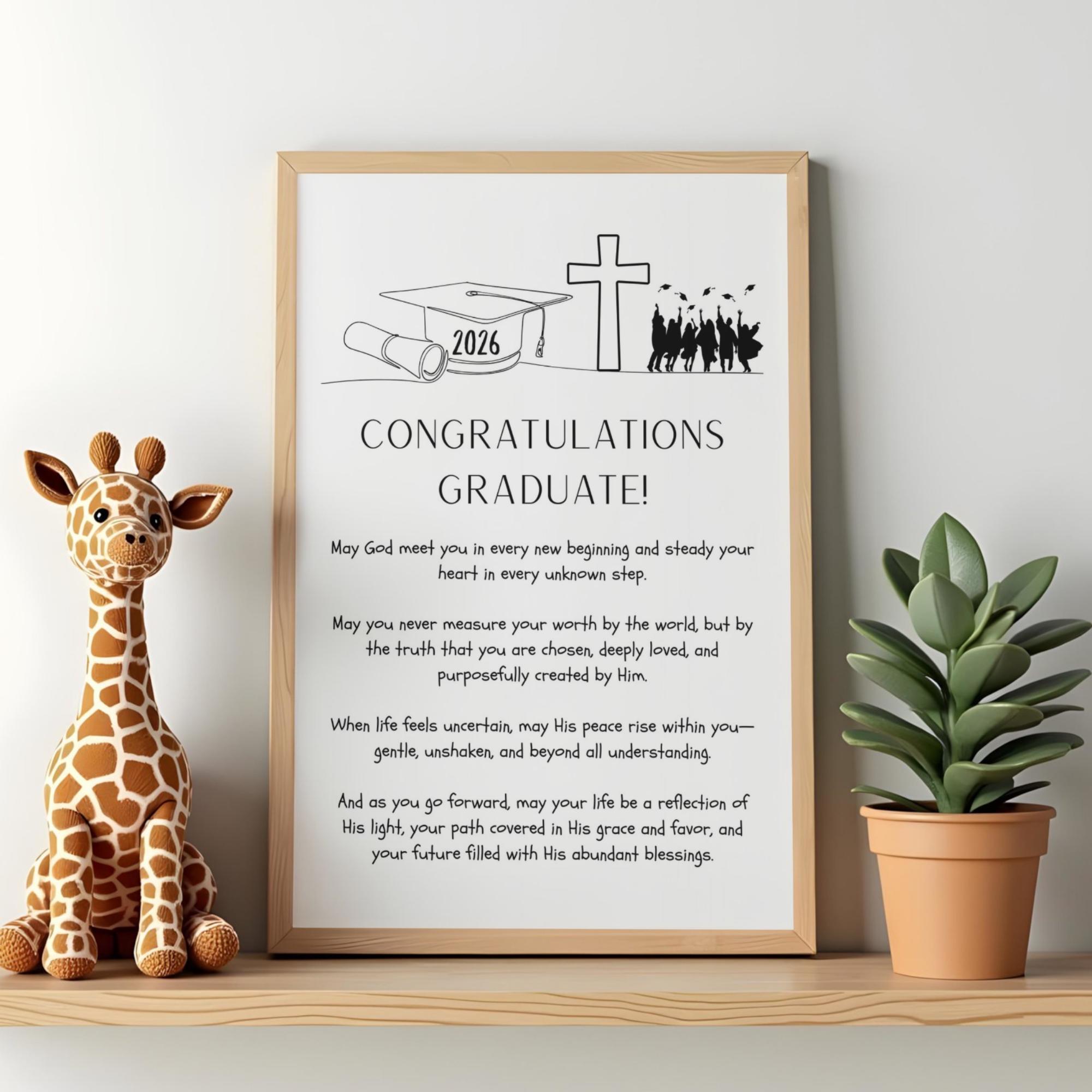 Graduation Blessing Wall Art PRINTABLE Christian Religious Prayer ...