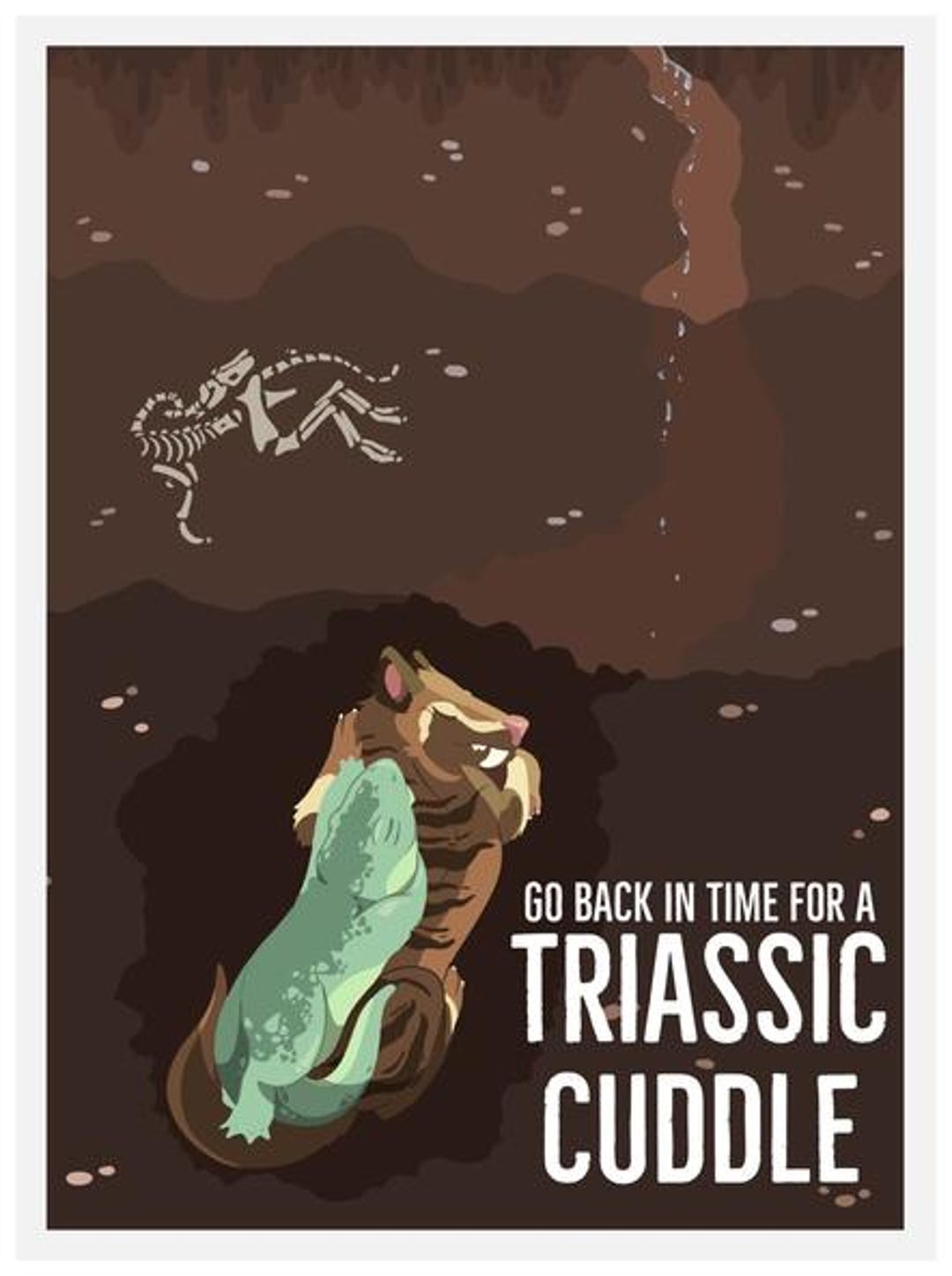 Trassic Cuddle Triassic Cuddle Travel Poster - Etsy