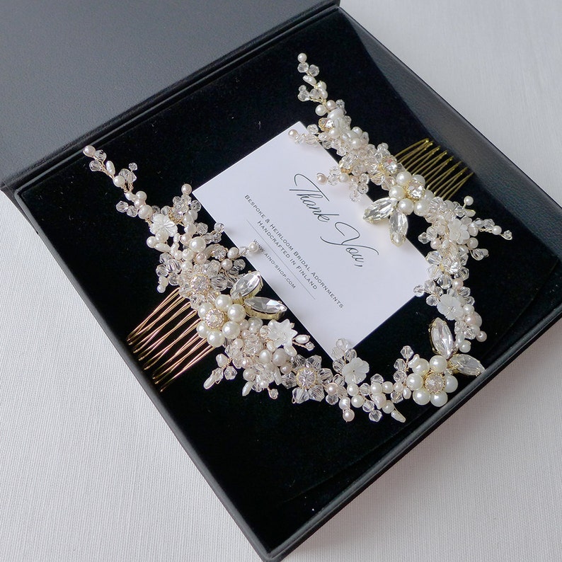 Ornate Beaded and Crystal Hair Vine As seen on Swooned Etsy