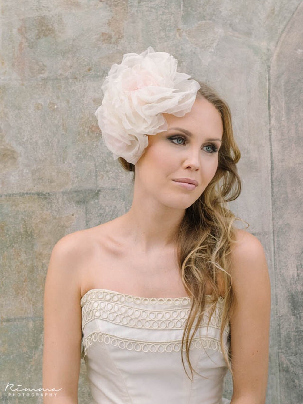 Oversized Handmade Silk flower Bridal Hair Bouquet Douple Etsy
