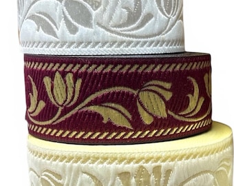 TrimsyStore Ottoman Floral Ribbon 50 mm Trim