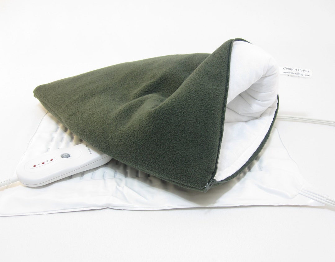 Dark Olive Fleece Luxurious Heating Pad Replacement Cover Softly Padded