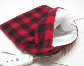 Red Buffalo Plaid Luxurious Electric Heatpad REPLACEMENT COVER*  Fleece with optional padding