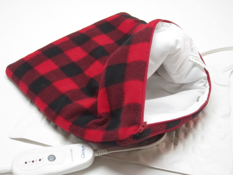 Luxury Heating Pad Cover Red & Black Buffalo Plaid Soft Etsy