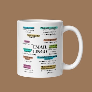 Email Lingo Funny Corporate Office Mugs Gift for Coworker, Boss Day Gifts, Per My Last Email, Travel Mug For Him, Coworkers Birthday,11/15oz