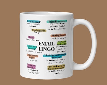 Tazas divertidas de oficina corporativa con texto en inglés "Email Lingo", regalo para compañeros de trabajo, regalos para el día del jefe, según mi último correo electrónico, taza de viaje para él, cumpleaños de compañeros de trabajo, 11/15 oz