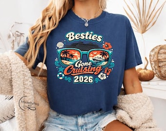Besties Gone Cruising 2026 PNG, Beach Vacation Clipart, Friends Trip Design (Instant Download)