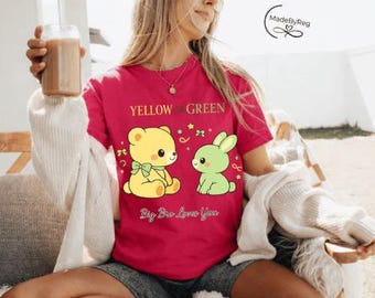Big Bro Loves You Gender Reveal PNG | Yellow or Green Bear & Bunny (Digital Download)
