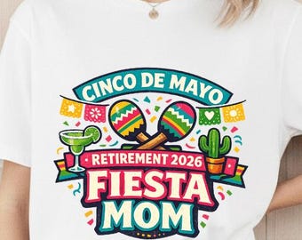 Cinco de Mayo Retired 2026 PNG, Fiesta Mom Margarita Cactus Design (Digital Download)