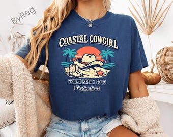 Coastal Cowgirl Spring Break 2026 PNG | Beach Hat Boots Graphic (Digital Download)