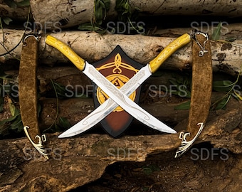 Legolas Green leaf's Swords with Scabbard, Elven Short sword Replica Lotr Gift for men