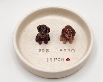 Plato de joyería personalizado para mascotas, plato de cerámica para perros, plato de anillo personalizado para perros y gatos, plato de baratijas para mamás de perros, regalo para amantes de las mascotas, regalo para dueños de perros