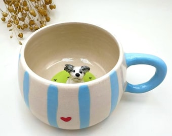 Custom Great Pet Handmade Coffee Mug Personalized Cat Mug Birthday Gift for Pet Owner Family Gift Cute Dog Puppy Cappuccino Mug Hidden Cup
