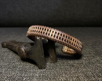 Dickes geflochtenes Kupferarmband: Handgemachte Rustikale Boho Armspange