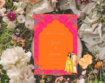 Colorful Mehndi Invitation Template: Haldi, Sangeet, Dholki (Digital Download)