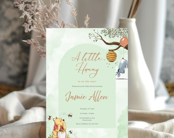 Winnie the Pooh Baby Shower Invitation, A Little Hunny Theme (Digital Download)