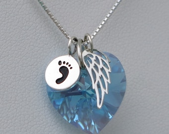 Miscarry Gift - Miscarry Necklace - Miscarry Jewelry- March Birthstone -Miscarriage Gift - Miscarry Gift- Aquamarine Birthstone Color