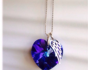 Purple Memorial Necklace - Purple Angel - Purple Musician