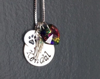 Personalized Rainbow Bridge Pet Loss Necklace - Pet Memorial - Pet Loss Gift - Rainbow Bridge Gift - Gift for Pet Loss