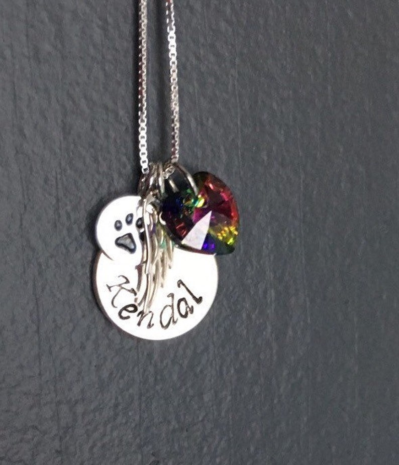 Personalized Rainbow Bridge Pet Loss Necklace Pet Memorial Pet Loss Gift Rainbow Bridge Gift Gift for Pet Loss image 1