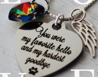 Rainbow bridge pet loss necklace - Pet Loss- Pet Loss Gift -  pet memorial - pet loss jewelry - Favorite Hello- Loss of Pet - Pet Sympathy