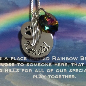 Personalized Rainbow Bridge Pet Loss Necklace Pet Memorial Pet Loss Gift Rainbow Bridge Gift Gift for Pet Loss image 5