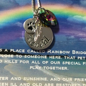 Personalized Rainbow Bridge Pet Loss Necklace Pet Memorial Pet Loss Gift Rainbow Bridge Gift Gift for Pet Loss image 4