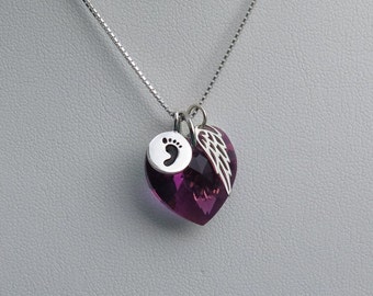 Miscarry Gift - Miscarry Necklace - Miscarry Jewelry- February Birthstone -Miscarriage Gift - Miscarry Gift- Amethyst Birthstone - Angel