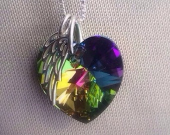 Angel Wing Necklace, Rainbow Necklace - Memorial Gift - Loss of Child Gift - Mothers Day Gift