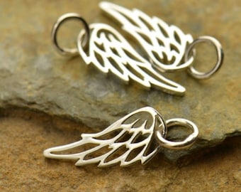 Angel Wing Charm - Sterling Silver Angel Wing - Angel Wing Jewelry