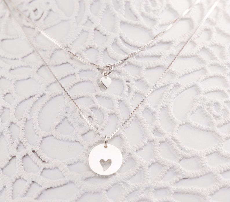 Best Friend Jewelry -Sister Jewelry Heart Necklaces Mother Daughter Necklaces Mommy and Me Mothers Day Gift Idea Jewelry Set