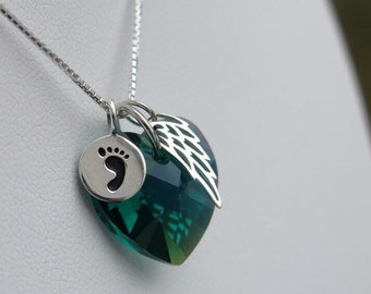 May Birthstone - Emerald Birthstone - Miscarry Necklace - Miscarry Jewelry Miscarrige Jewelry -Miscarriage Gift - Miscarry Gift-  Baby