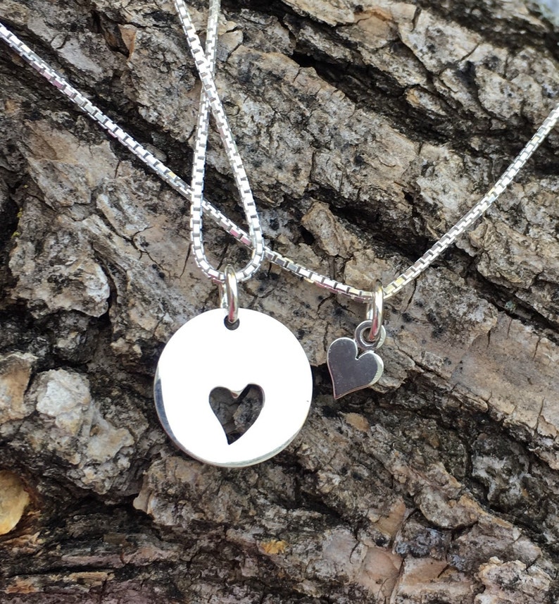 Best Friend Jewelry -Sister Jewelry Heart Necklaces Mother Daughter Necklaces Mommy and Me Mothers Day Gift Idea Jewelry Set