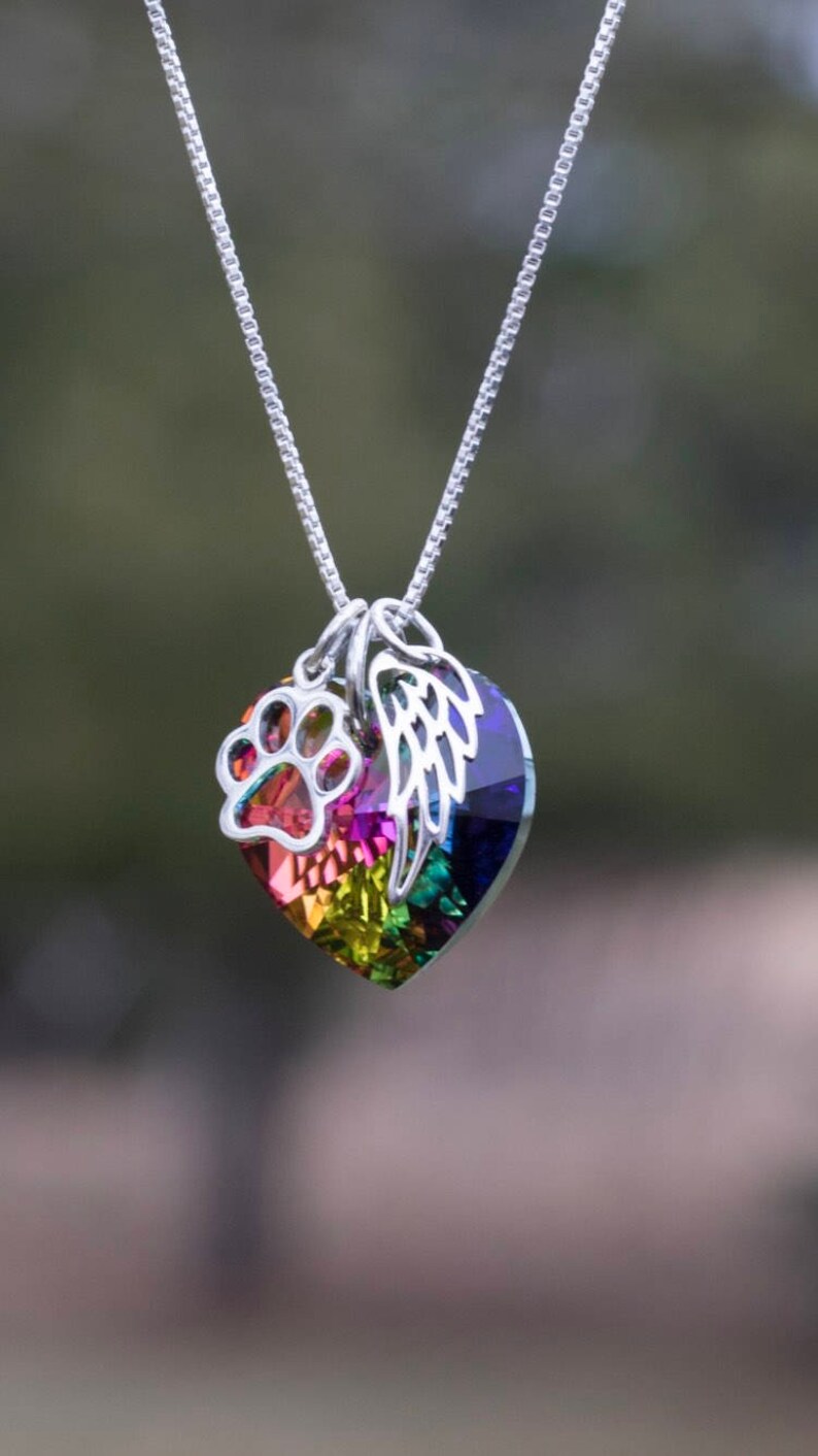 Rainbow bridge pet loss necklace - Pet Loss- Pet Loss Gift -  pet memorial - pet loss jewelry - memorial gift - Loss of Pet - Pet Sympathy 