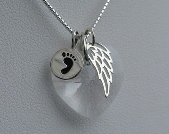 Miscarry Gift - Miscarry Necklace - Miscarry Jewelry Miscarrige Jewelry -Miscarriage Gift - Miscarry Gift-  Baby Footprint  Necklace - Angel