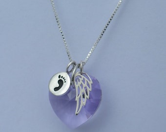 Miscarriage Jewelry - Lilac - Miscarry Jewelry - Miscarrige Necklace -Miscarriage Gift - Miscarry Gift-  June Birthstone - Angel -Child