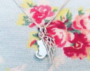 Rainbow Bridge Cat Loss Necklace - Cat Loss- Cat Loss Gift -  Cat Memorial - Cat Loss Jewelry - Memorial gift - Loss of Cat - Fur baby