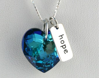 Hope Gift - Hope necklace - Hope Awareness Necklace - Hope for a cure - Inspirational Jewelry - Get Well Gift