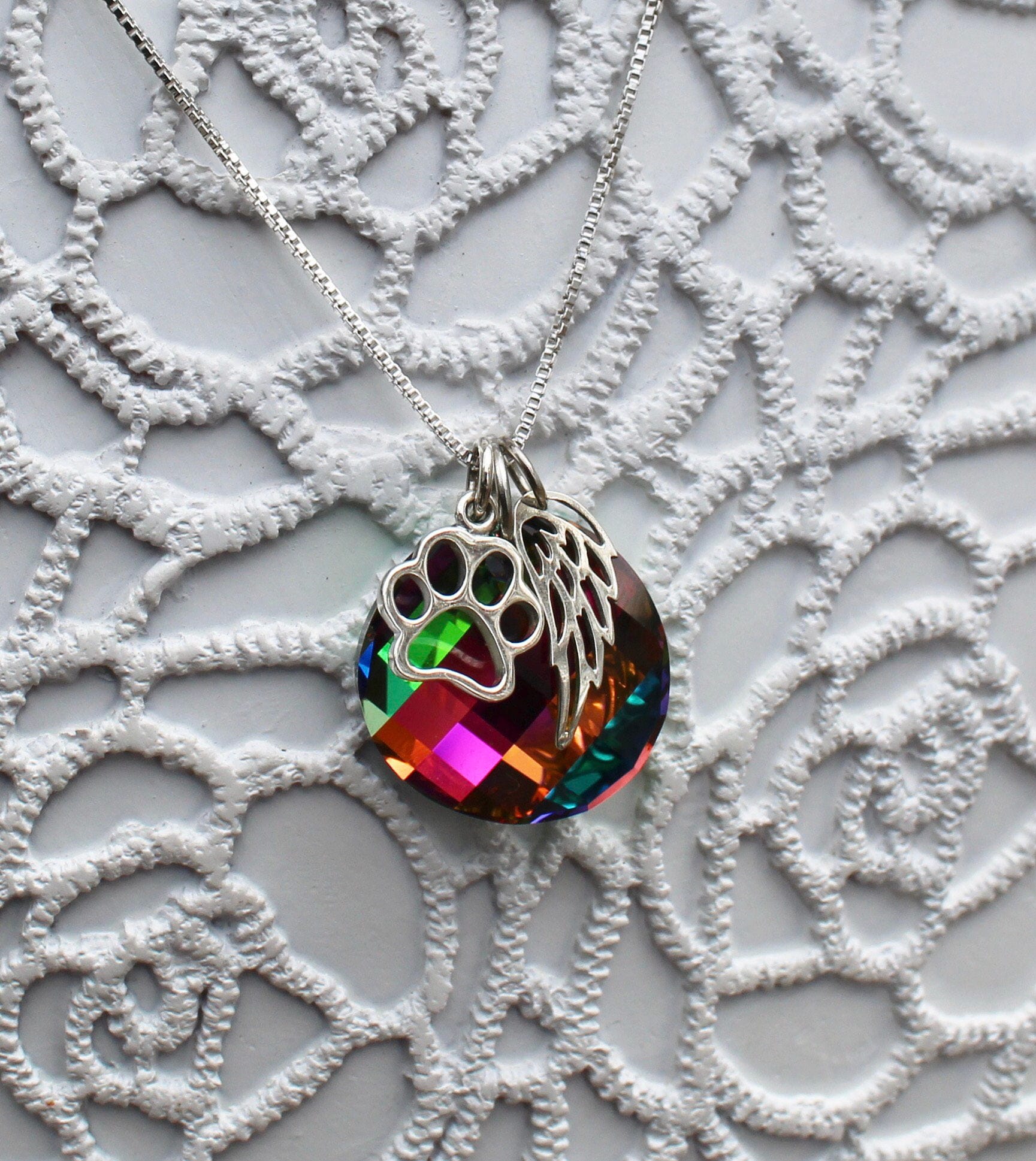 Rainbow Bridge Pet Loss Necklace Pet Memorial Dog Loss Gift Etsy