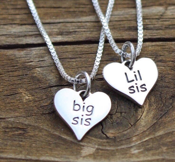 Mom Big Sister Little Sister Necklace Family Jewelry Special Gift For Mommy  Big Lil Sis Party Gift Mother Day Heart Stitching - Necklace - AliExpress