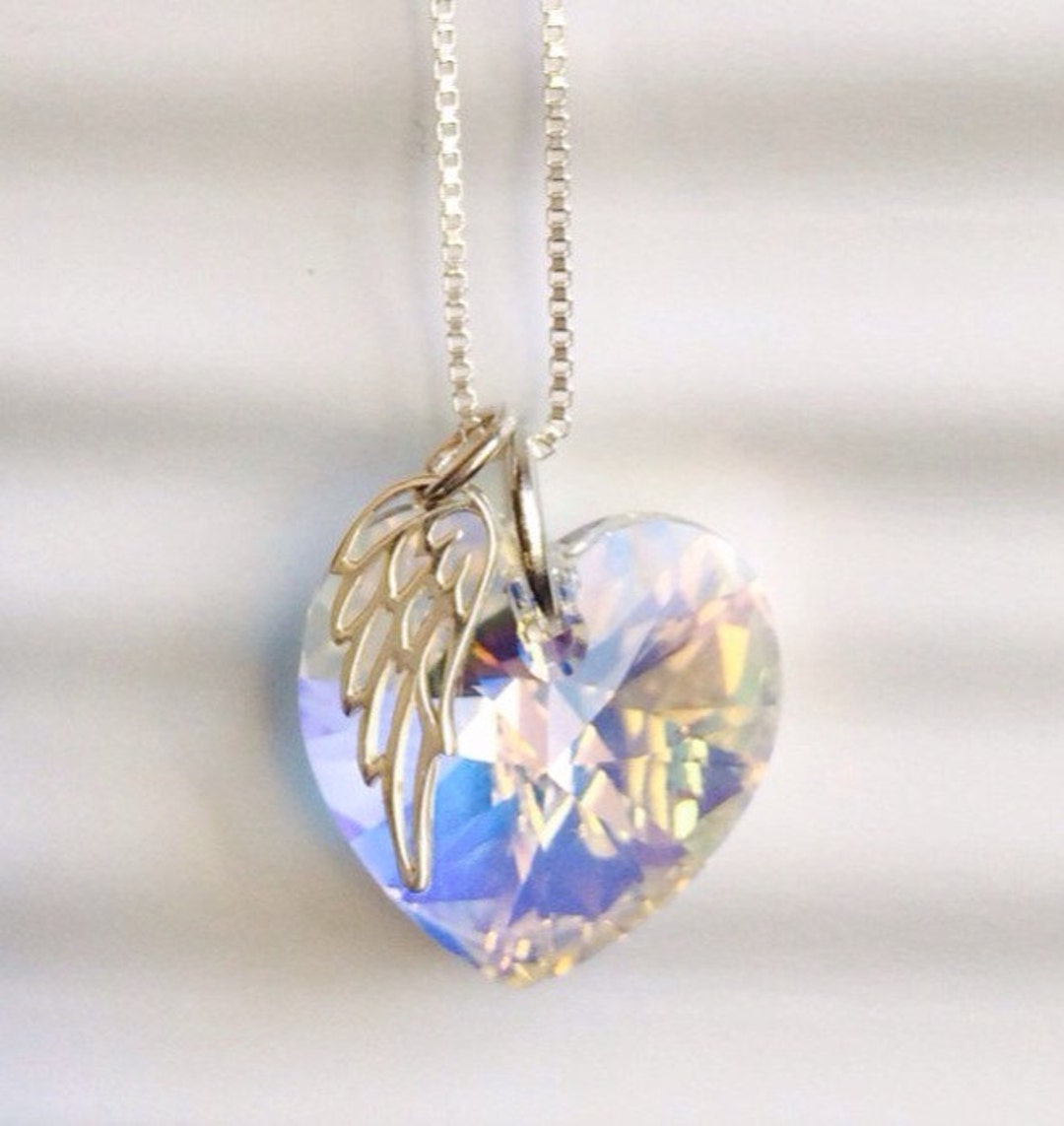 Loss of Husband Miscarry Jewelry Memorial Crystal Heart Etsy