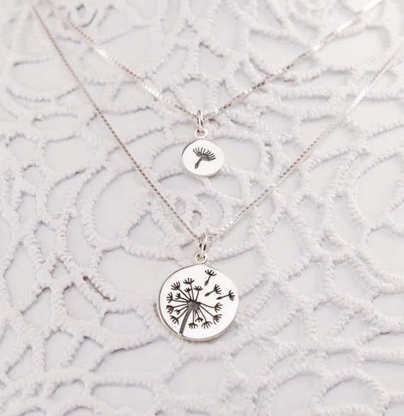 mother daughter dandelion necklace